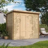 Timbela M310f1 Holz Gartenhaus 2,63 M2, Geräteschuppen Mit 19 Mm Wandstärke, Gerätehaus Und Fahrradschuppen Für Gartenwerkzeug, Ohne Boden, Massivholz-paneeltüren