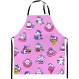 Kinderschürze Kind Malschürze Kunstkittel Kochschürze Apron Werkschürze mit einem Fullprint motiv Unicorn Baby [074]