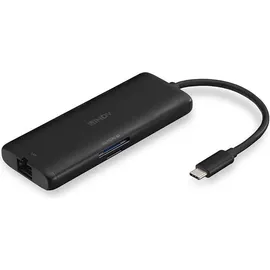 Lindy 43358 laptop-dockingstation & portreplikator Kabelgebunden USB 3.2 Gen 1 (3.1 Gen 1) Type-c Schwarz