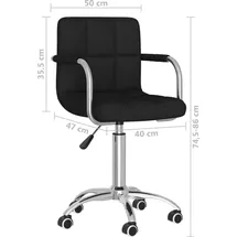 vidaXL Bürostuhl Drehbar Stoff Schwarz