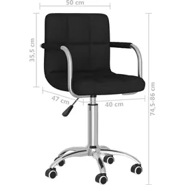 vidaXL Bürostuhl Drehbar Stoff Schwarz