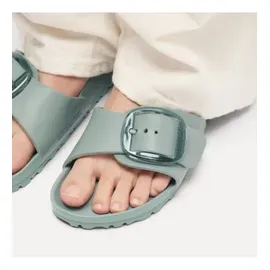 Birkenstock für Damen. 1031422 Sandalen Madrid Big Buckle EVA (Schmale Passform) türkis (36), Kunststoff, Wohnung, Schnalle, Lässig, Grün