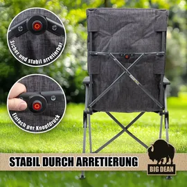 BigDean Campingstuhl Bequemer Grau