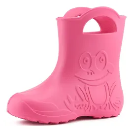 Ladeheid Eva Kinder Gummistiefel für Jungen Mädchen Regenschuhe Bequeme und wasserdichte Regenstiefel Kinder LA-CA-01 (rosa, 34/35 EU