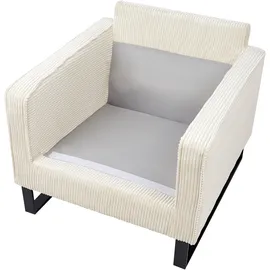 Beliani Sessel VIND Cord 72 x 71 x 70 cm Hellbeige mit Kissen