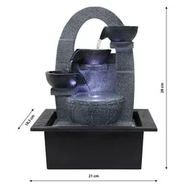 Dehner Polyresin-Zimmerbrunnen Skleda, dunkelgrau/grau
