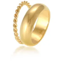 Elli Ring 925 Sterling Silber Ring Set, Twisted in Gold | Gr.: 56