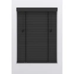 Jalousie MY HOME "Alexia", schwarz (schwarz, schwarz, schwarz), B:120cm H:130cm, Jalousien, aus Bambus mit 50mm Lamellen, Bedienung durch Schnurzug