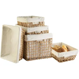 Home4You Aufbewahrungskorb 2er Set 35 x 25 x 11 cm beige-braun