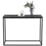 [en.casa] Konsolentisch Kittilä Sideboard 80 x 100 x 30 cm Flurtisch Beistelltisch Büro Wohnzimmer industrial Schwarz/Marmoroptik