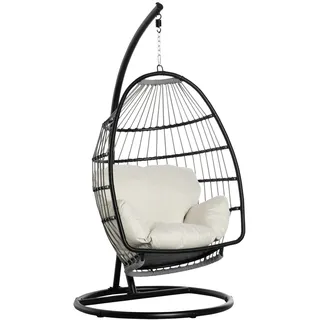 oval Cremeweiß 1-Sitzer mit Gestell