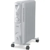 TREBS 99403 - Elektroheizung - Mobile elektrische Ölheizung mit Rollen - Weiß