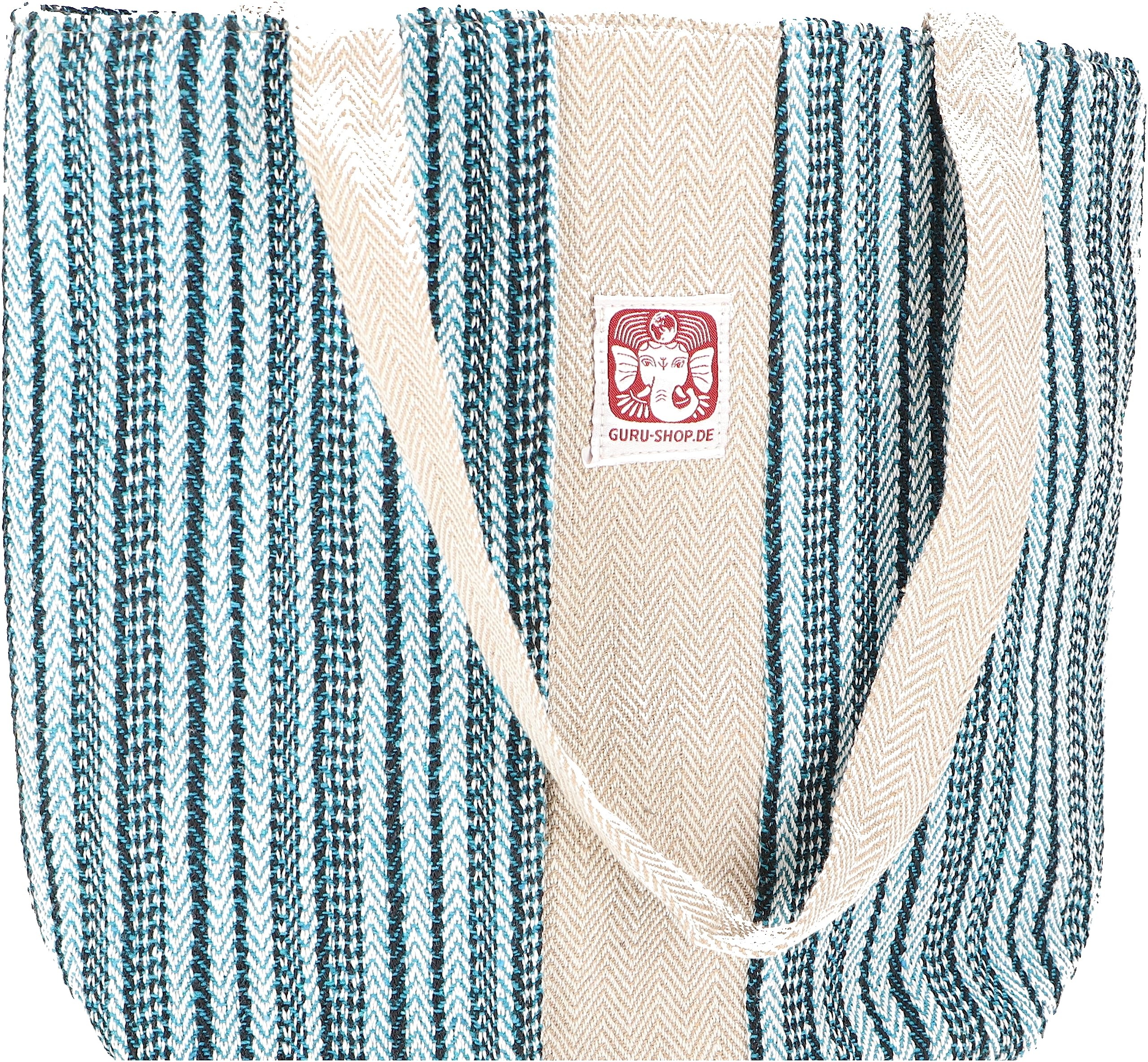 GURU SHOP Natürliche Schultertasche, Shopper aus Nepal - Blau, Herren/Damen, Baumwolle, Size:One Size, 31x35x10 cm, Alternative Umhängetasche, Handtasche aus Stoff - Einheitsgröße