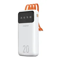 DUDAO geräumige Powerbank mit 3 integrierten Kabeln 20000mAh USB Typ C + Micro USB + Lightning weiß (Dudao K6Pro +) - Weiß