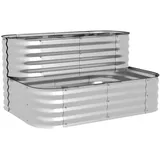 MC Star Pflanztisch Blumenregal Pflanzenregal Garten Balkon 118x45x30cm aus Metall (robust & stilvoll für Ihre Pflanzen) silberfarben