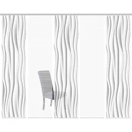 VISION S Schiebegardine VISION S "WELLO 5er SET" Gr. 1, grau, B:60cm H:260cm, Polyester, Gardinen, Bambus-Optik, Digital bedruckt