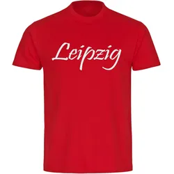 multifanshop Kinder T-Shirt - Leipzig - Schriftzug - Druck weiß - Kind