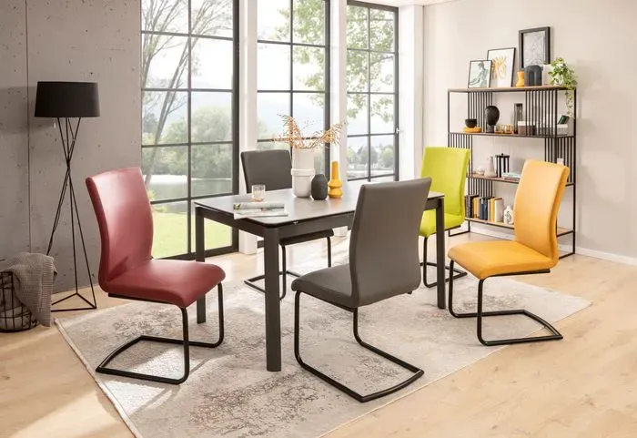 2er-Set [de]sign & more Stuhl Green Lederoptik Grün Lime