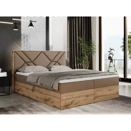 MKS Boxspringbett 180 x 200 cm H3 Braun