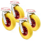 Wiltec Lenkrollen Set 4x Ø220mm bis 100 kg Gelb