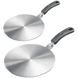 Westmark Induktionsadapterplatten-Set – Adapterplatten für Induktionsherd, um herkömmliches Kochgeschirr induktionsgeeignet zu machen, Platte mit Griff – Edelstahl, Ø 14 cm + 24 cm