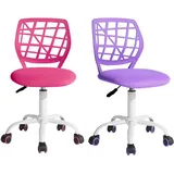 FurnitureR 2Stk Home Office Stuhl Ergonomischer justierbarer Höhendreher Rolling Computer Executive Stuhl für Home Office Arbeitszimmer, Candy Pink Lila