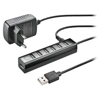 ngs IHUB7 Tiny USB 2.0 Hub 7 Ports mit Power Adapter 5V/1A, universell kompatibel, Plug and Play