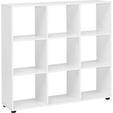 Wohnling Bücherregal WL5.275, weiß, Würfelregal aus Holz, 9 Fächer, 108 x 104 x 29cm