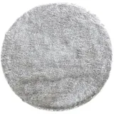 casa NOVA Fellteppich FLUFFY, Künstlich, Ø 40 cm, Silbergrau, rund, Acryl, Polyester, Rutschhemmend grau|silberfarben