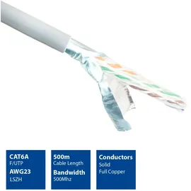 Act XS6121 CAT6A F/UTP Solid twisted pair Kabel PVC, AWG 23 B2ca, 500 m - Violet