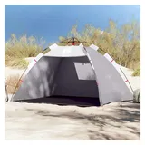 vidaXL Strandzelt 2 Personen Grau Quick Release Wasserdicht