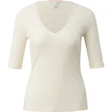 QS T-Shirt V-Ausschnitt Weiß XXL