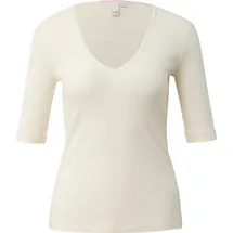 QS T-Shirt V-Ausschnitt Weiß XXL