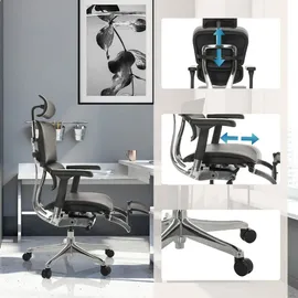 HJH Office ERGOHUMAN PLUS LEGPRO GEN2 Leder mit Fußablage