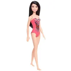 MATTEL GHW38 Barbie Beach Puppe mit Badeanzug im Aztekenmuster