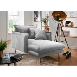Loveseat INOSIGN "Lazio", silber, B:111cm H:101cm T:167cm, 100% Polyester, Sessel, moderner Sessel mit einer bequemen Polsterung, 2 Stk. Zierkissen