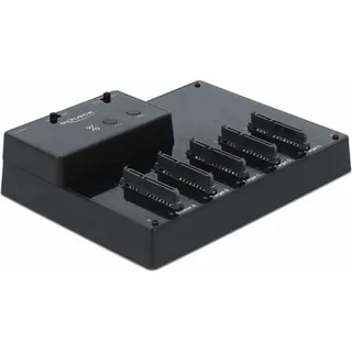 DeLock 64098 SATA 6 Gb/s, USB-B, DC-Buchse 3.5mm Festplatten-Dockingstation mit Clone-Funktion, mit USB Hub