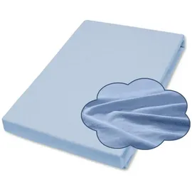 Betten-ABC BettenABC - Spannbetttuch für Kinderbett - 70x140 cm - Hellblau - 100% Baumwolle - Atmungsaktiv & weich - Mit Rundumgummi für festen Sitz - Für Baby- & Kleinkindmatratzen - OEKO-TEX zertifiziert