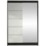 Mirjan24 Schiebetürenschrank Lino III 120 x 200 x 58 cm Schwarz/Weiß