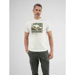 T-Shirt mit Outdoor-Brustprint - Broken White - S