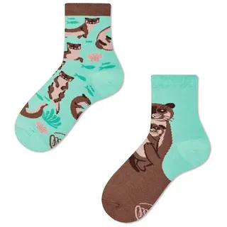 Many Mornings Lustige Otter Kinder Socken für Mädchen und Jungen von Many Mornings, Otter Stories Mismatched Socken, 27-30 - 27-30