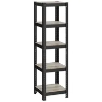 Songmics Lagerregal Holzwerkstoff 37 x 37 x 150 cm schwarz