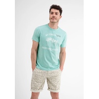T-Shirt LERROS "LERROS mit Frontprint" Gr. XXL, blau (pastel turquois) Herren Shirts T-Shirts