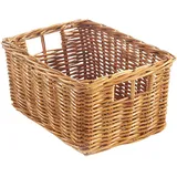 Kobolo Regalkorb Aufbewahrung Korb – Rattan lacak – eckig – geflochten – mit Grifflöchern – Größe S