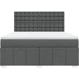 vidaXL Boxspringbett 180 x 200 cm Dunkelgrau
