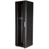 Roline 19-Zoll Netzwerkschrank Basic 42 HE, 600x600 BxT Glastür schwarz