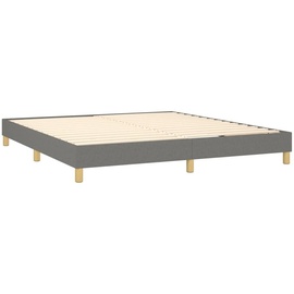 vidaXL Boxspringbett mit Matratze Dunkelgrau 160x200 cm Stoff