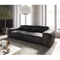 DeLife Big-Sofa Sirpio, L Lederimitat Vintage Anthrazit 260x110 cm grau 256 cm x 70 cm x 105 cm