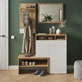 Vicco Wandgarderobe Selena Weiß/Eiche