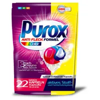 Purox Anti Fleck Formel Color 22 Doppelkammer-Waschmittelkapseln